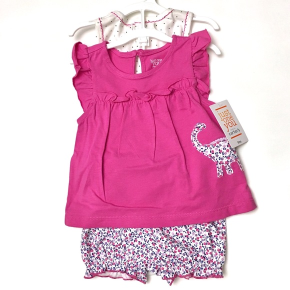 Carter's Matching Sets Just One You Baby Girl Dinosaur Pink Magenta